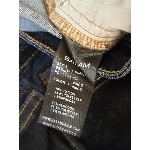 Balam Denim Wear Stretch Dark Jeans Fit & FLARE Boho Retro High Rise Size 13 - Picture 5 of 7